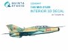 Quinta Studio QD48447 MiG-21UM 3D-Printed coloured Interior on decal paper (Trumpeter) 1/48